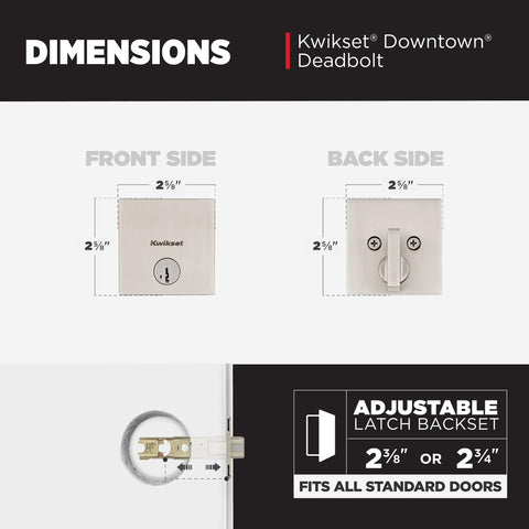 Kwikset Downtown keyed deadbolt with keys included for immediate use