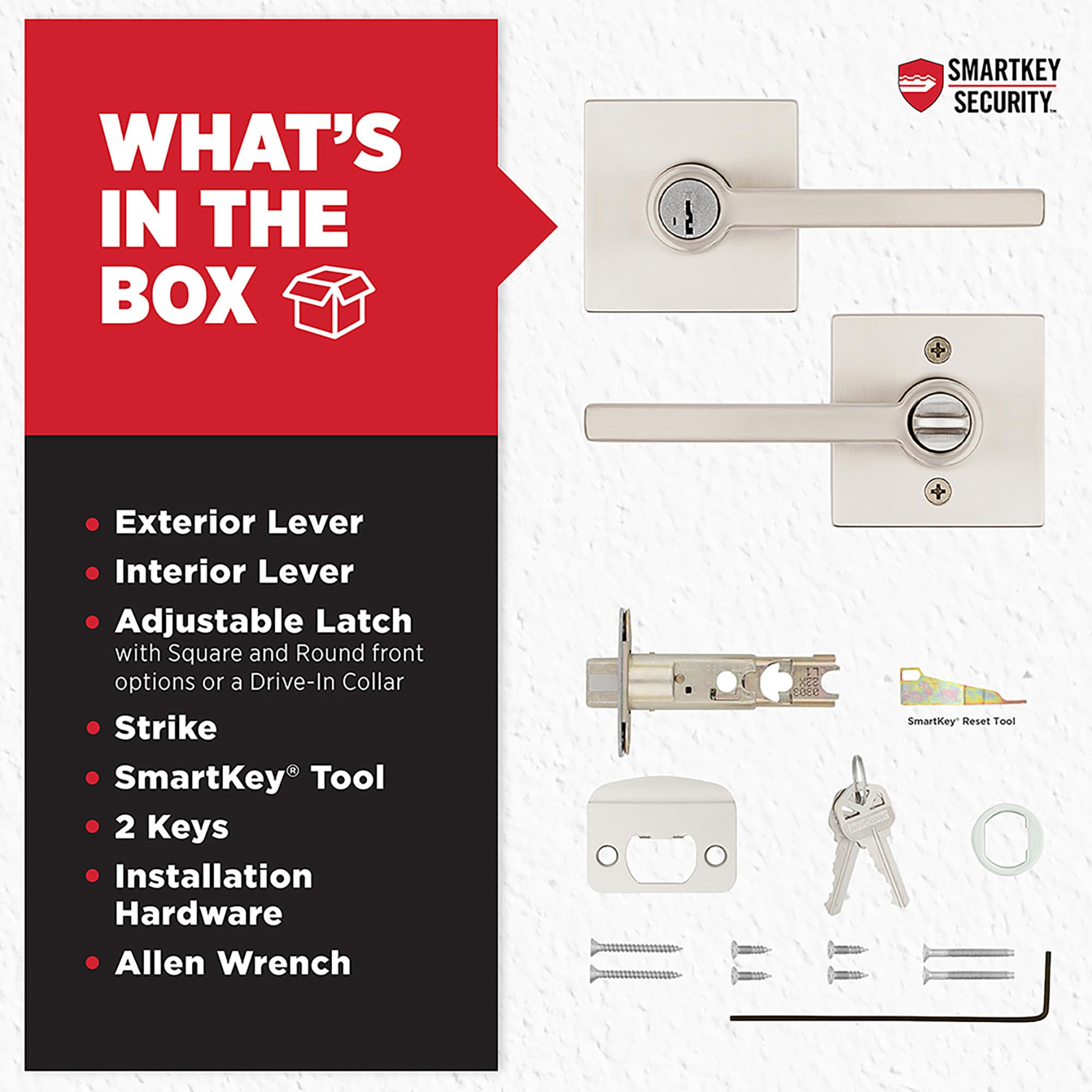 Fits standard doors 1-3/8 to 1-3/4 inches thick.