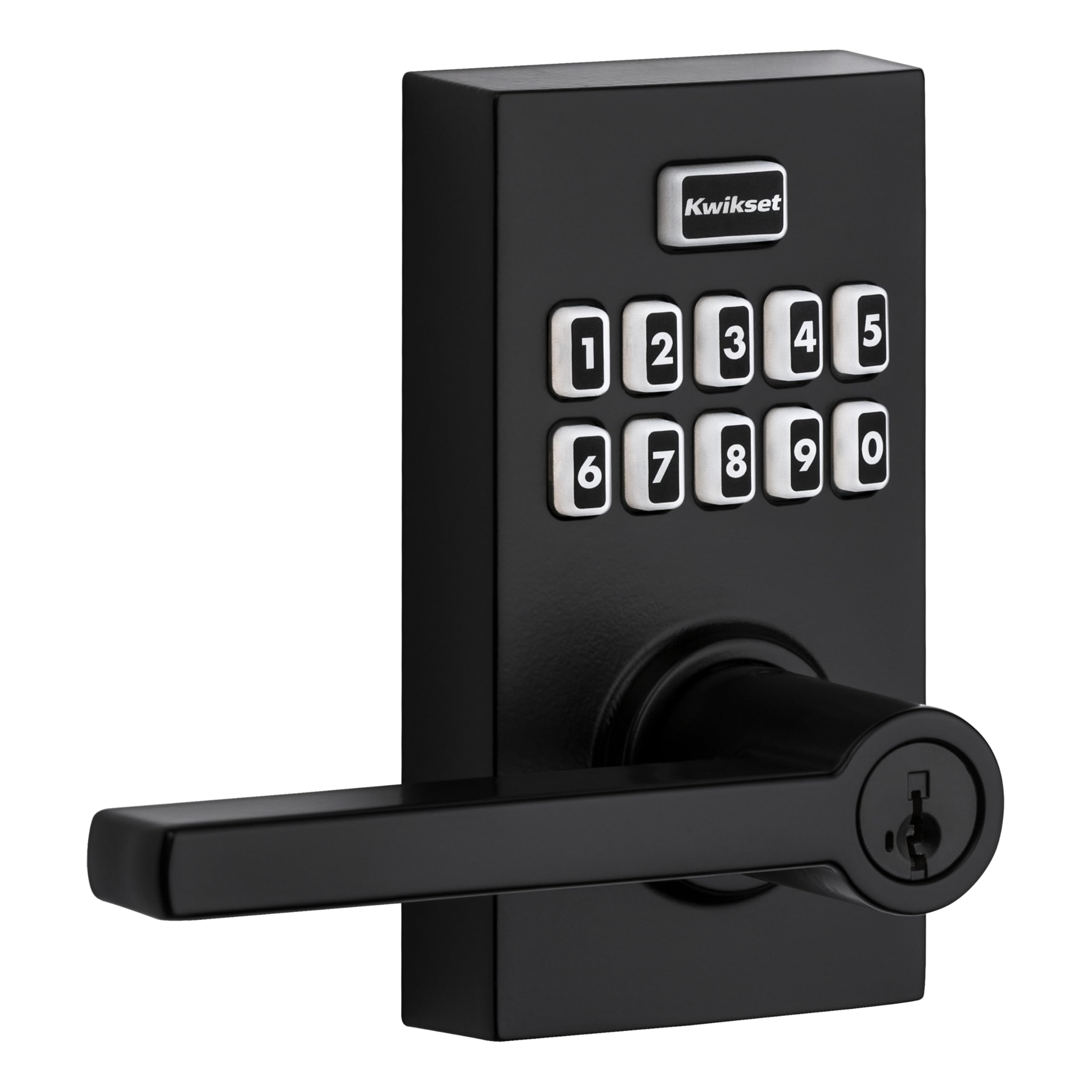 Kwikset Halifax door handle paired with SmartCode 917 for stylish security