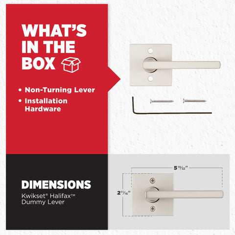Kwikset Halifax satin-nickel finish on-door hardware aesthetic.