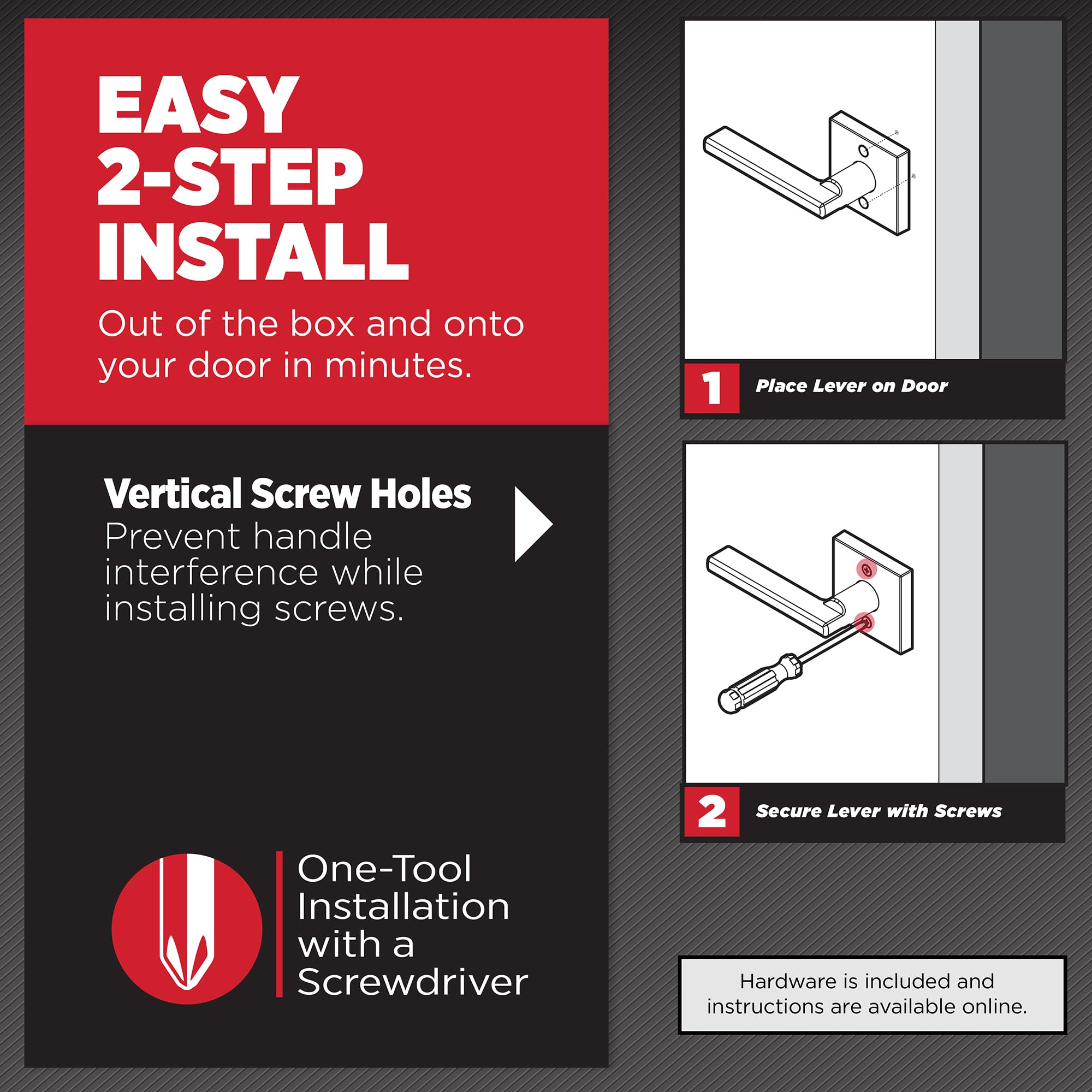 Kwikset Halifax dummy lever reversible installation guide visible.
