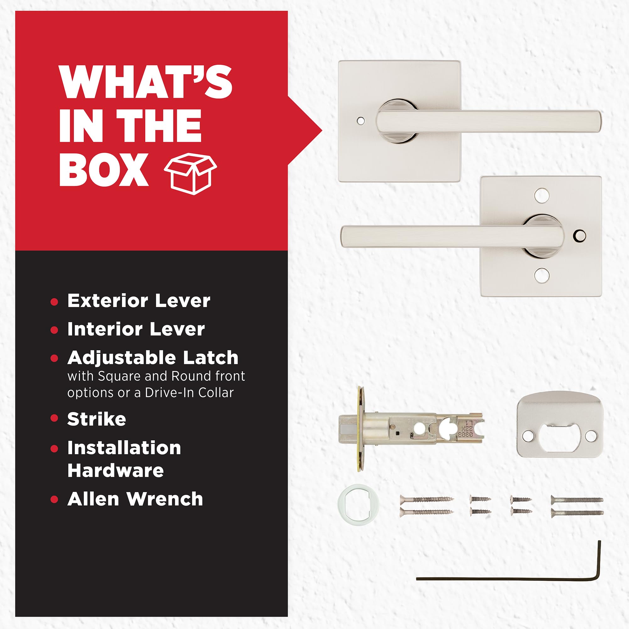 Easy DIY installation with adjustable backset fits standard doors.