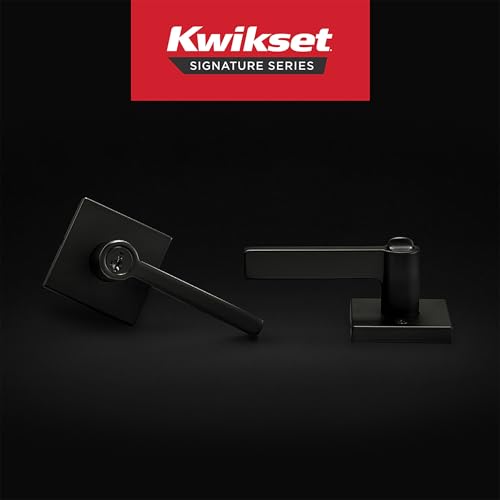 Kwikset Halifax interior lever in matte black for smooth operation