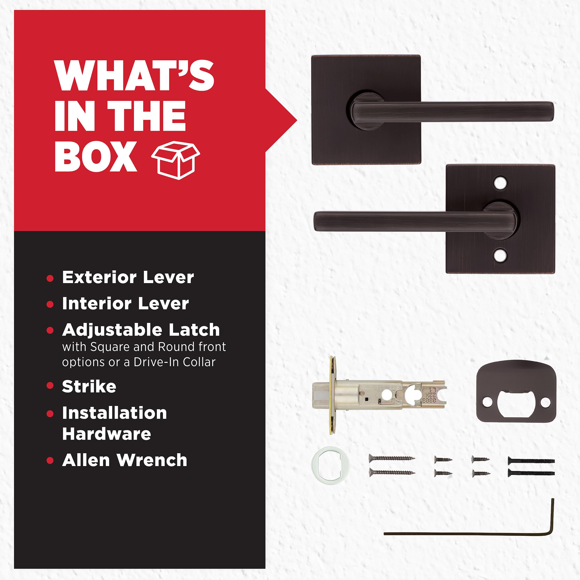 Never sag Kwikset Halifax lever design shown for high-traffic areas