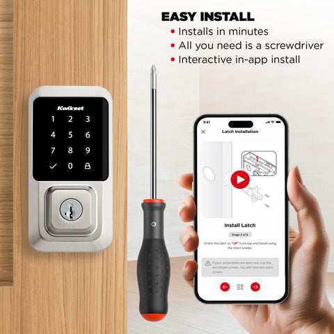 Kwikset Halo auto-lock feature engaging at the door.