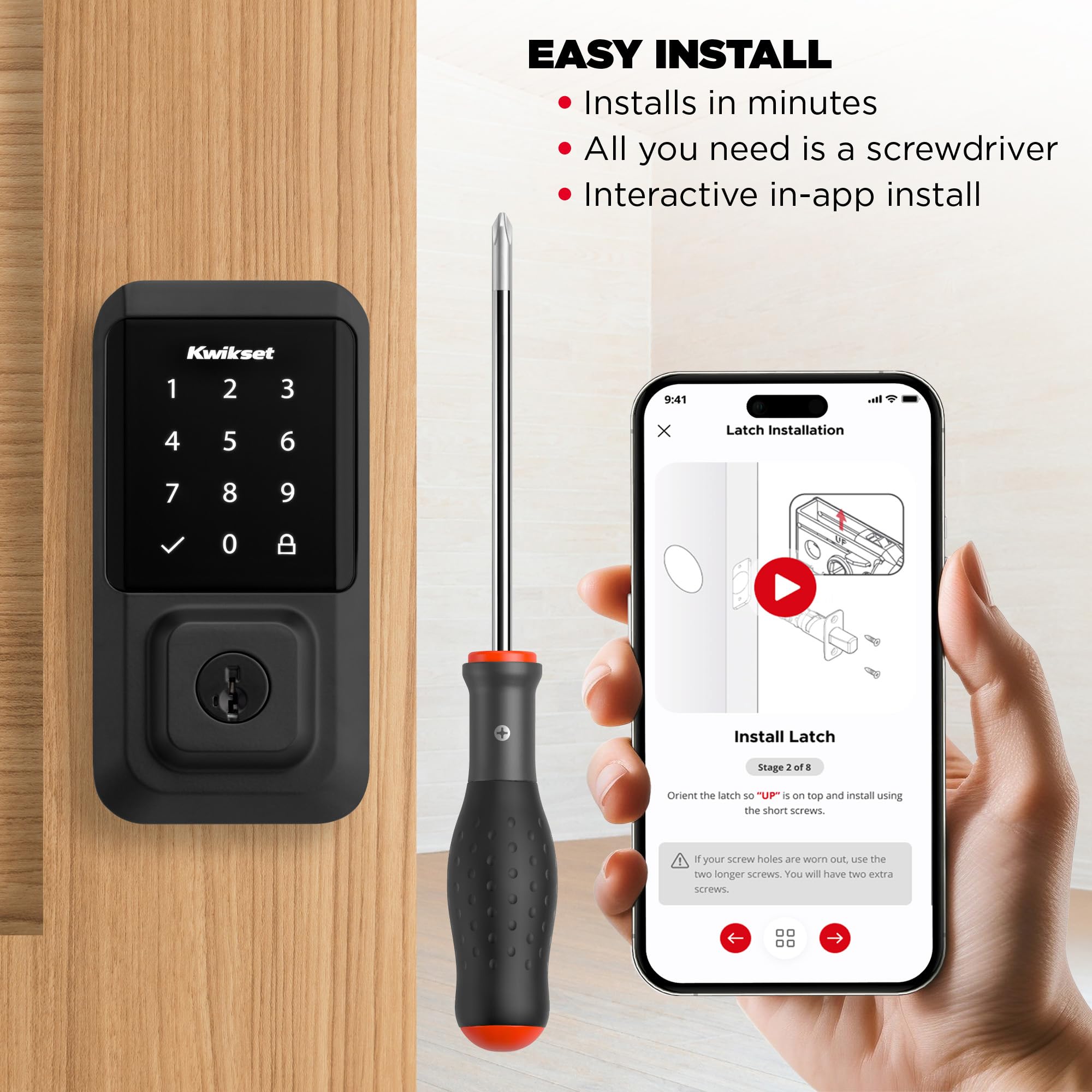 Kwikset Halo auto-lock feature shown for secure automatic locking.