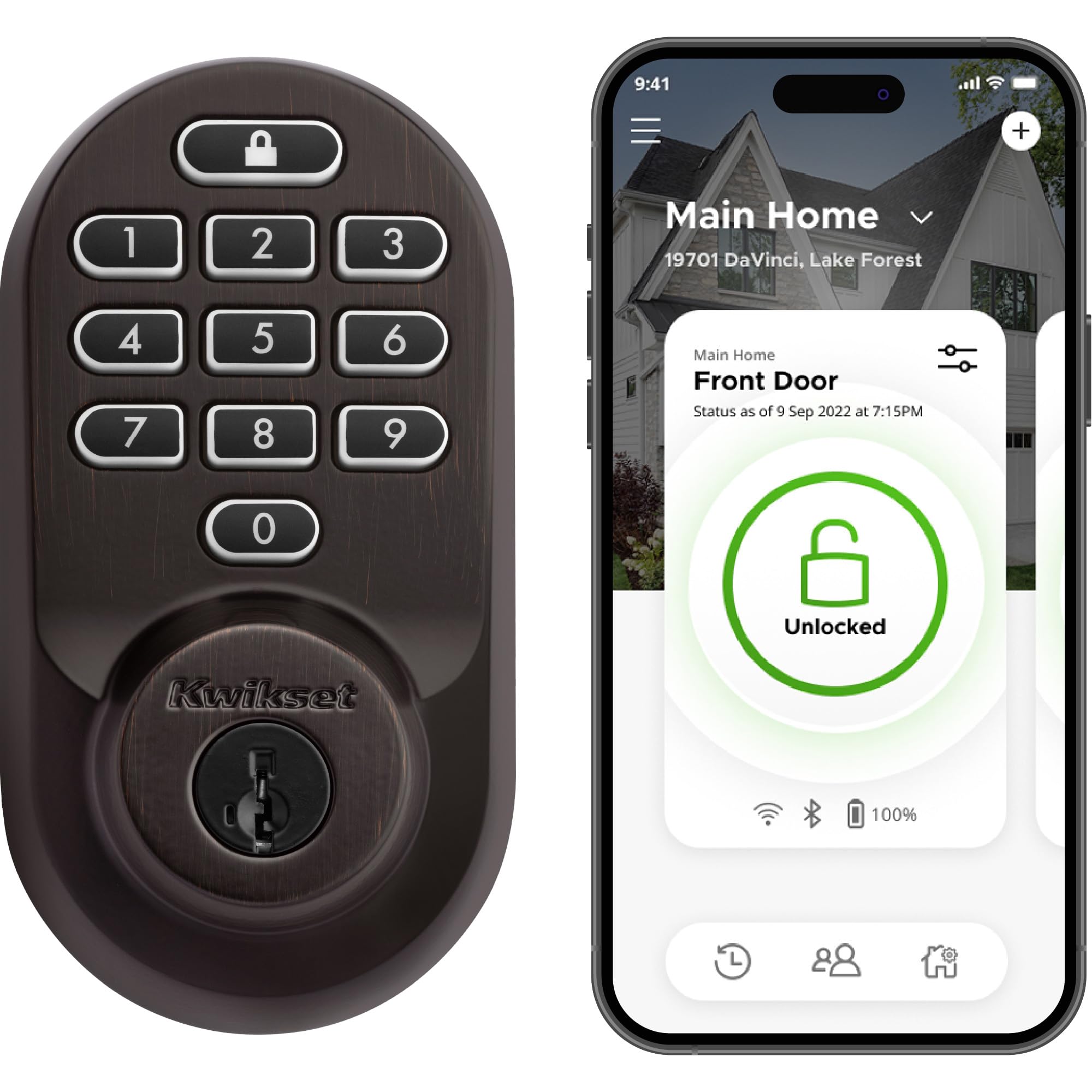 Kwikset Halo Keypad front view showing keyless entry point for convenient access