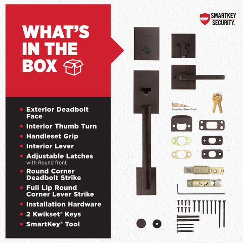 All in one installation hardware for DIY setup of Kwikset San Clemente