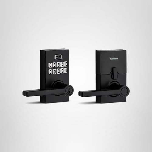 Kwikset iron black finish adds warm contemporary look