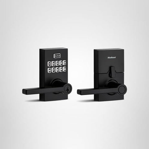 Kwikset iron black finish adds warm contemporary look