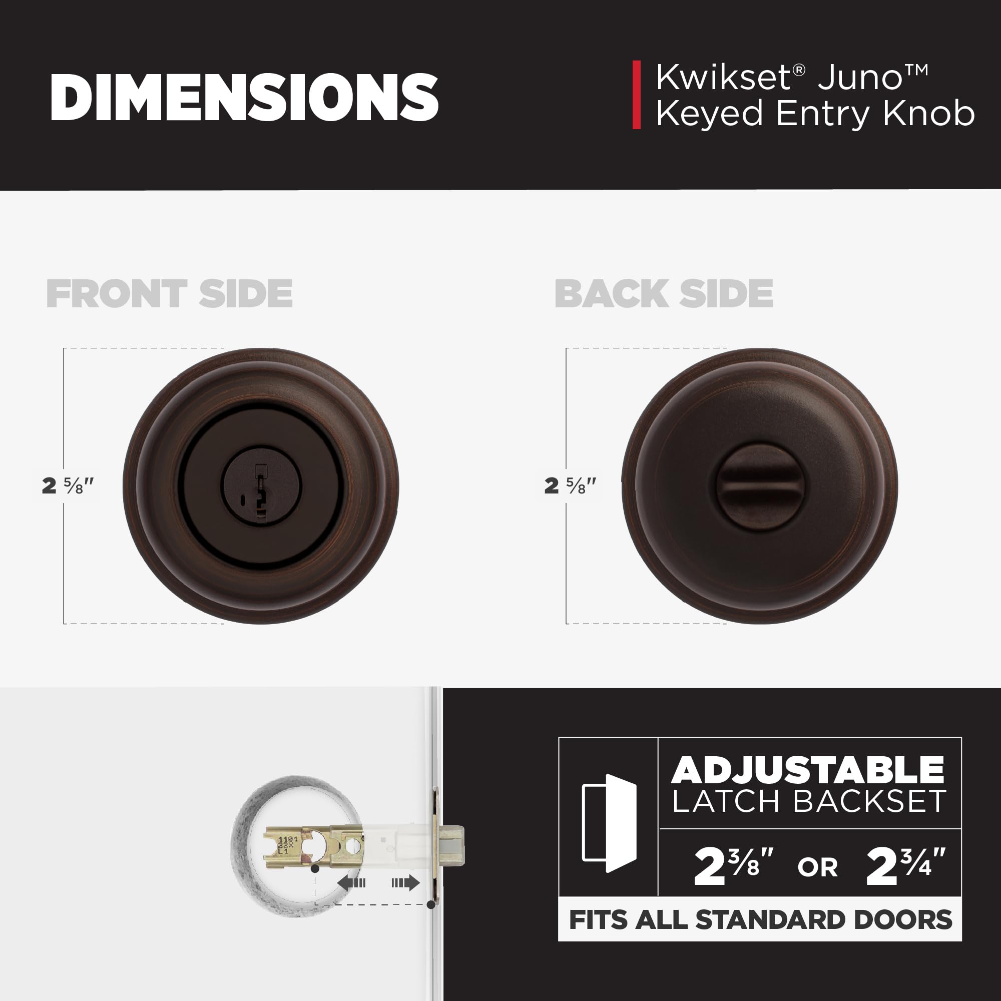 Two keys included with Kwikset Juno for flexible access