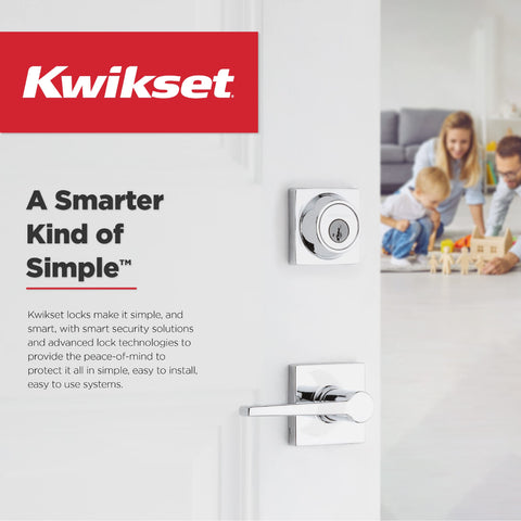 Kwikset Midtown deadbolt with Microban protection keeps surfaces clean.