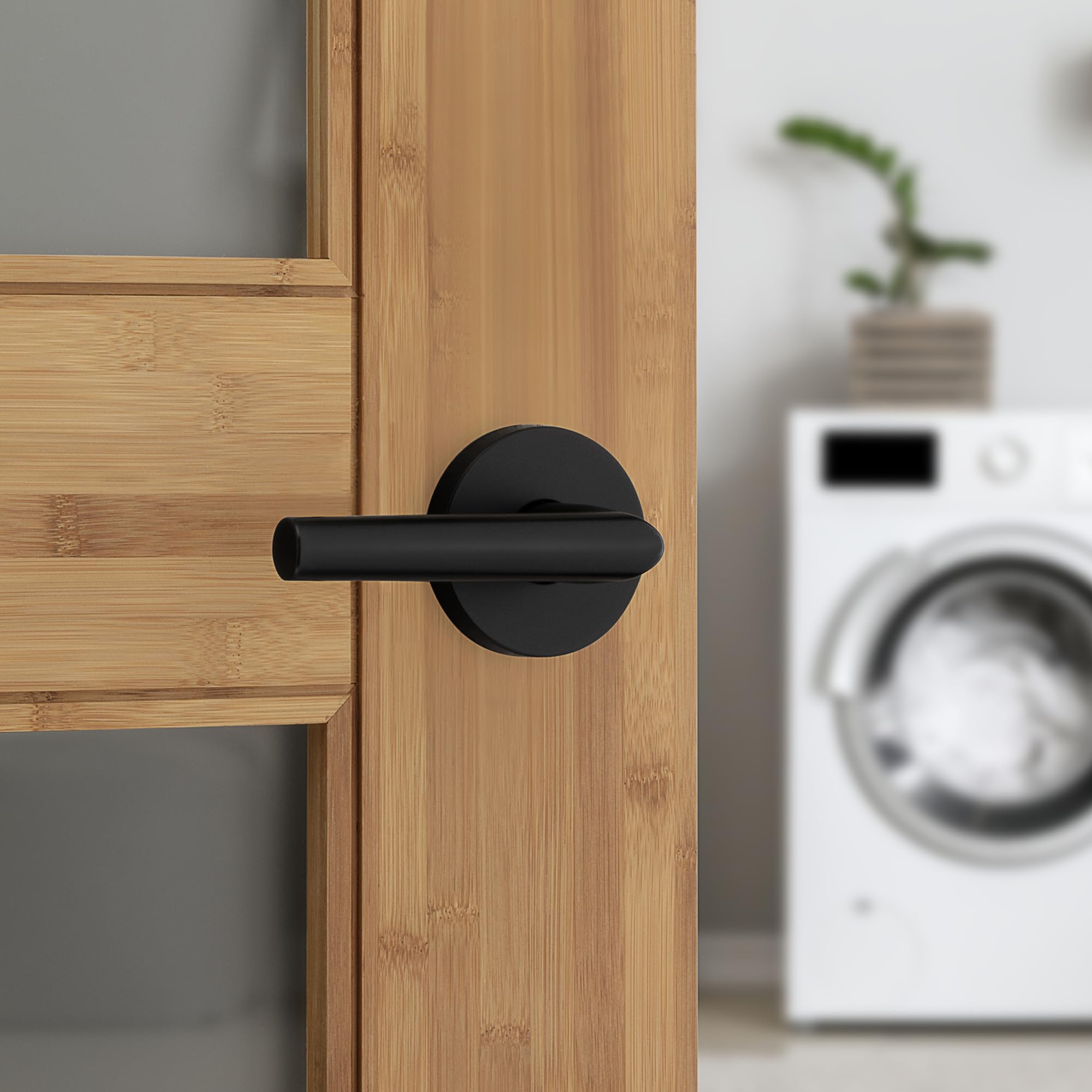 Close-up of the Milan matte black finish for durable wear.