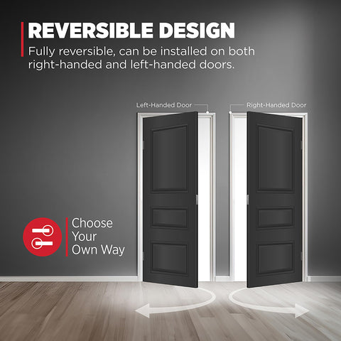 Kwikset Milan fits standard doors 1-3/8 to 1-3/4 inches thick.