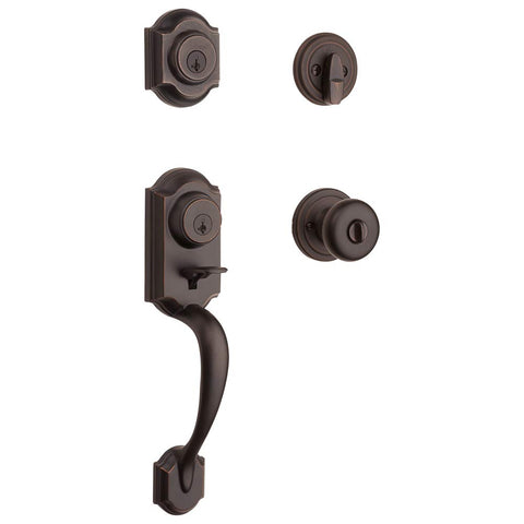 Kwikset Montara front door lock set with two-point security for enhanced protection