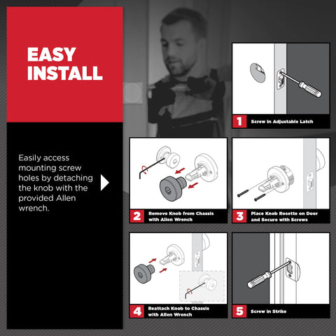 Kwikset Pismo installation guide visual for simple DIY mounting.