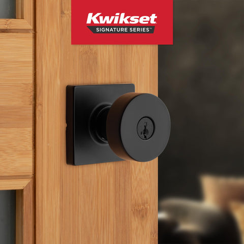 Kwikset Pismo exterior keyed entry knob shown with exterior lock security.