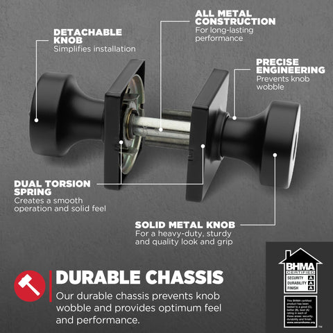 Kwikset Pismo interior turn-piece lock for inside locking control.