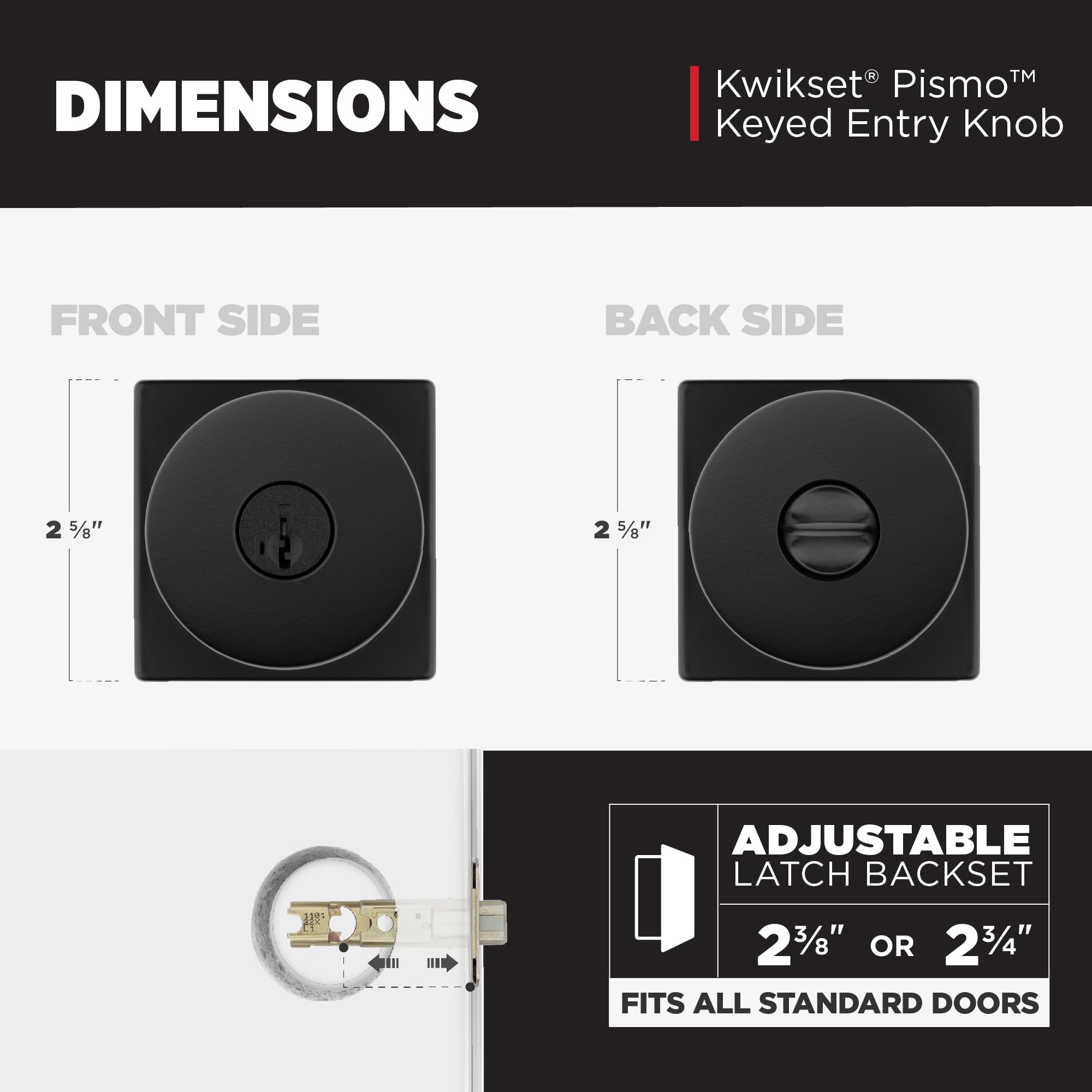Kwikset Pismo Microban protected finish helps keep hardware cleaner.