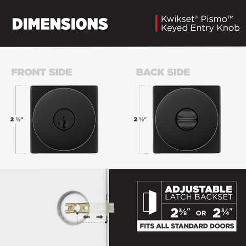 Kwikset Pismo Microban protected finish helps keep hardware cleaner.