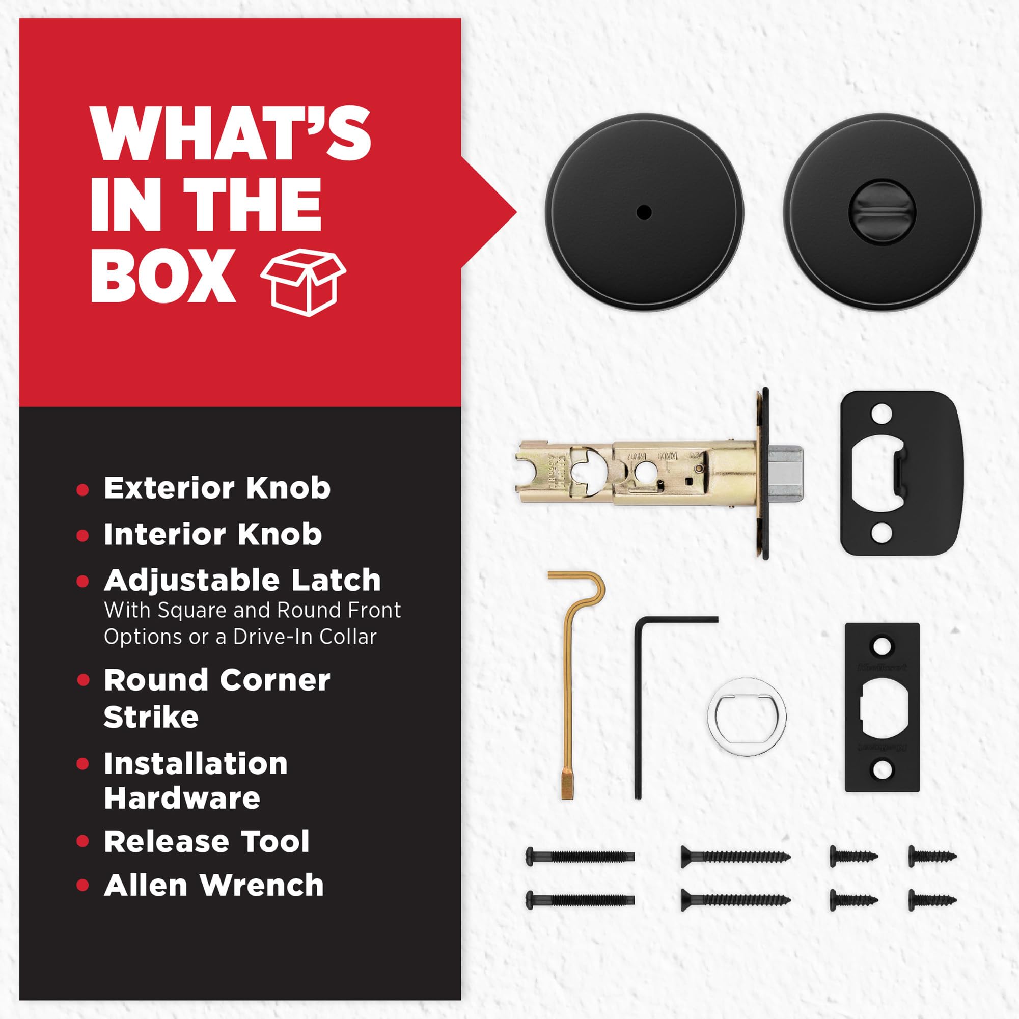 Kwikset Pismo matte black finish highlighting contemporary style.