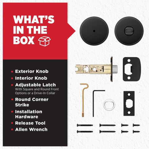 Kwikset Pismo matte black finish highlighting contemporary style.