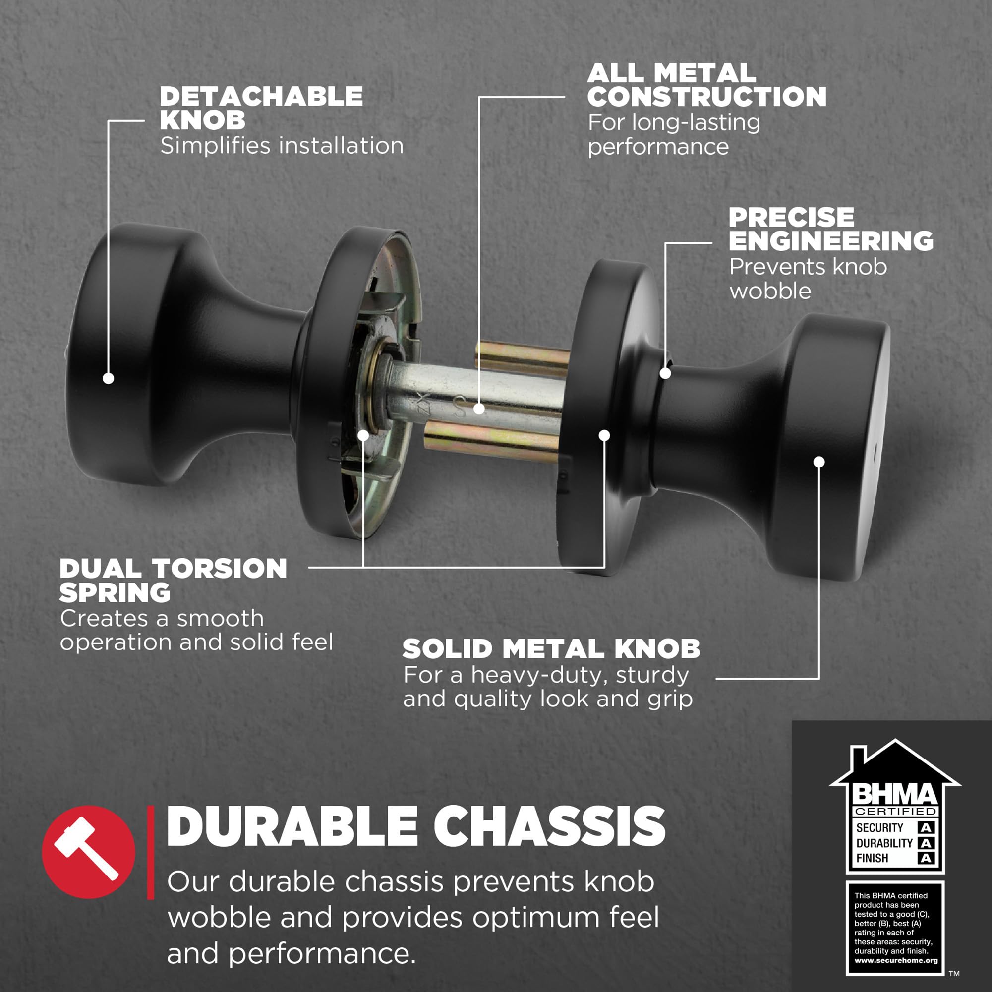 Kwikset Pismo privacy latch and strike demonstrates reliable door compatibility.