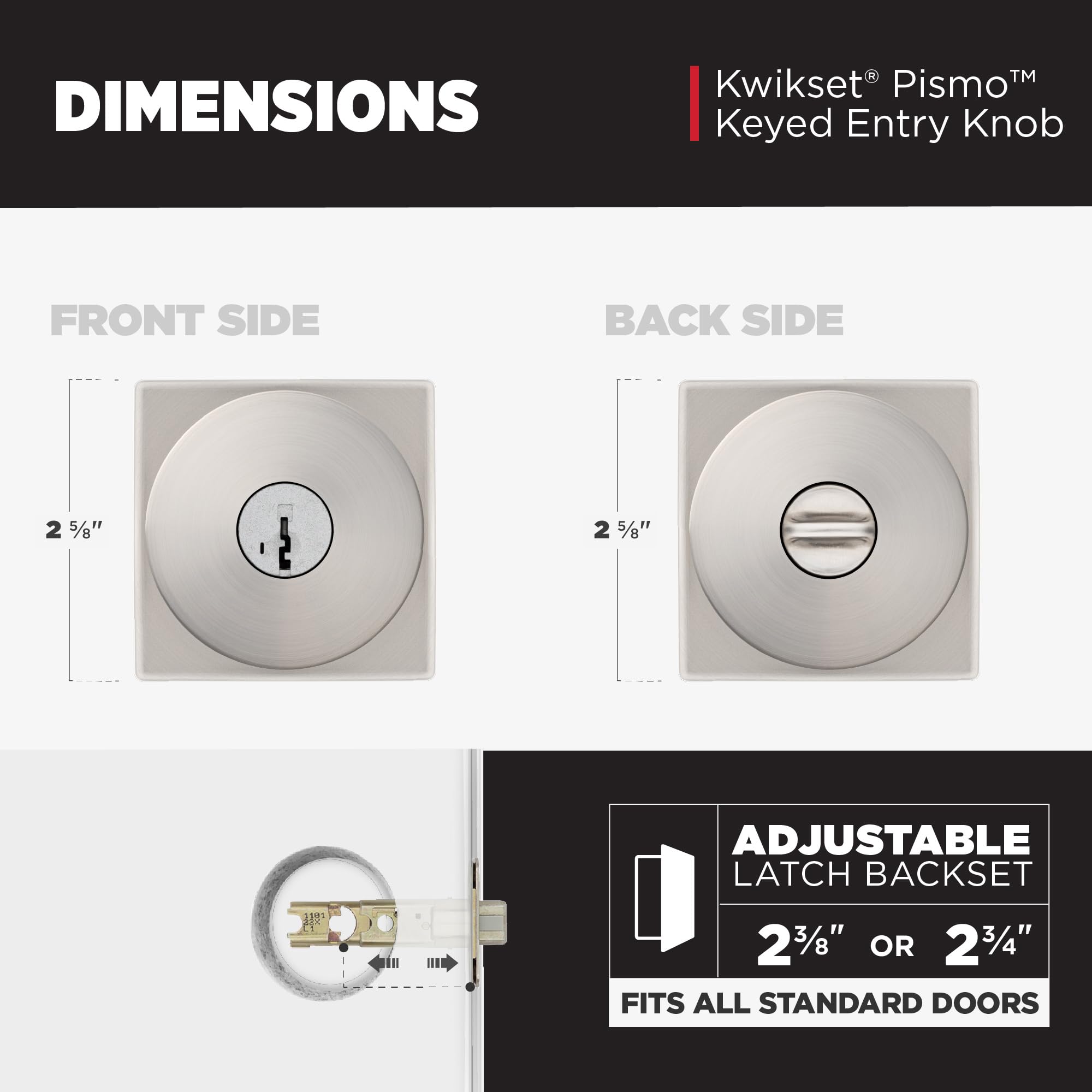 Kwikset Pismo satin nickel finish adds modern style