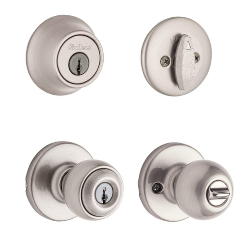 Kwikset Polo combo pack satin nickel combines entry and deadbolt for convenience.