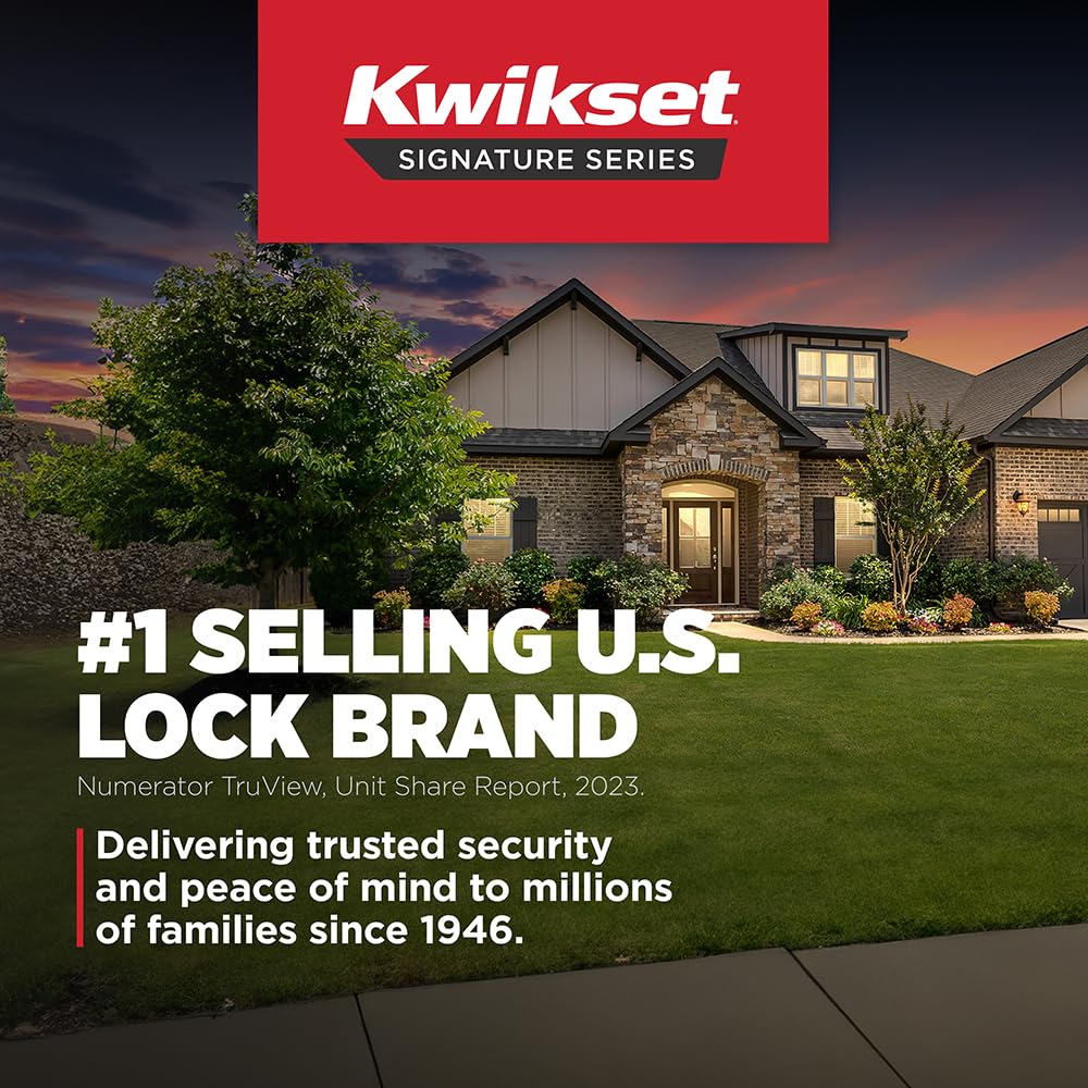 Kwikset Prague Microban protection keeps hardware cleaner