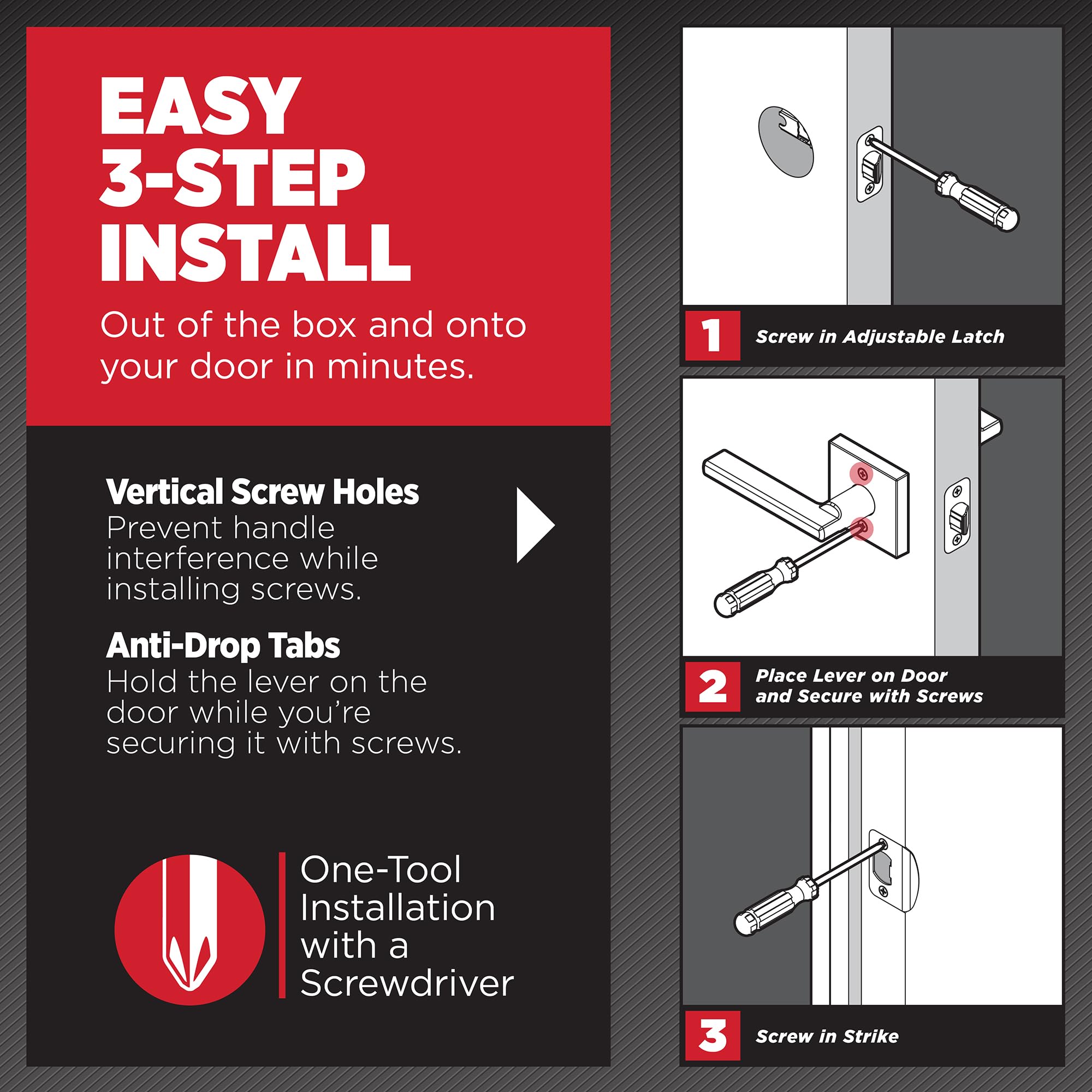 Kwikset Prava easy DIY install with standard latch backset and screwdriver.
