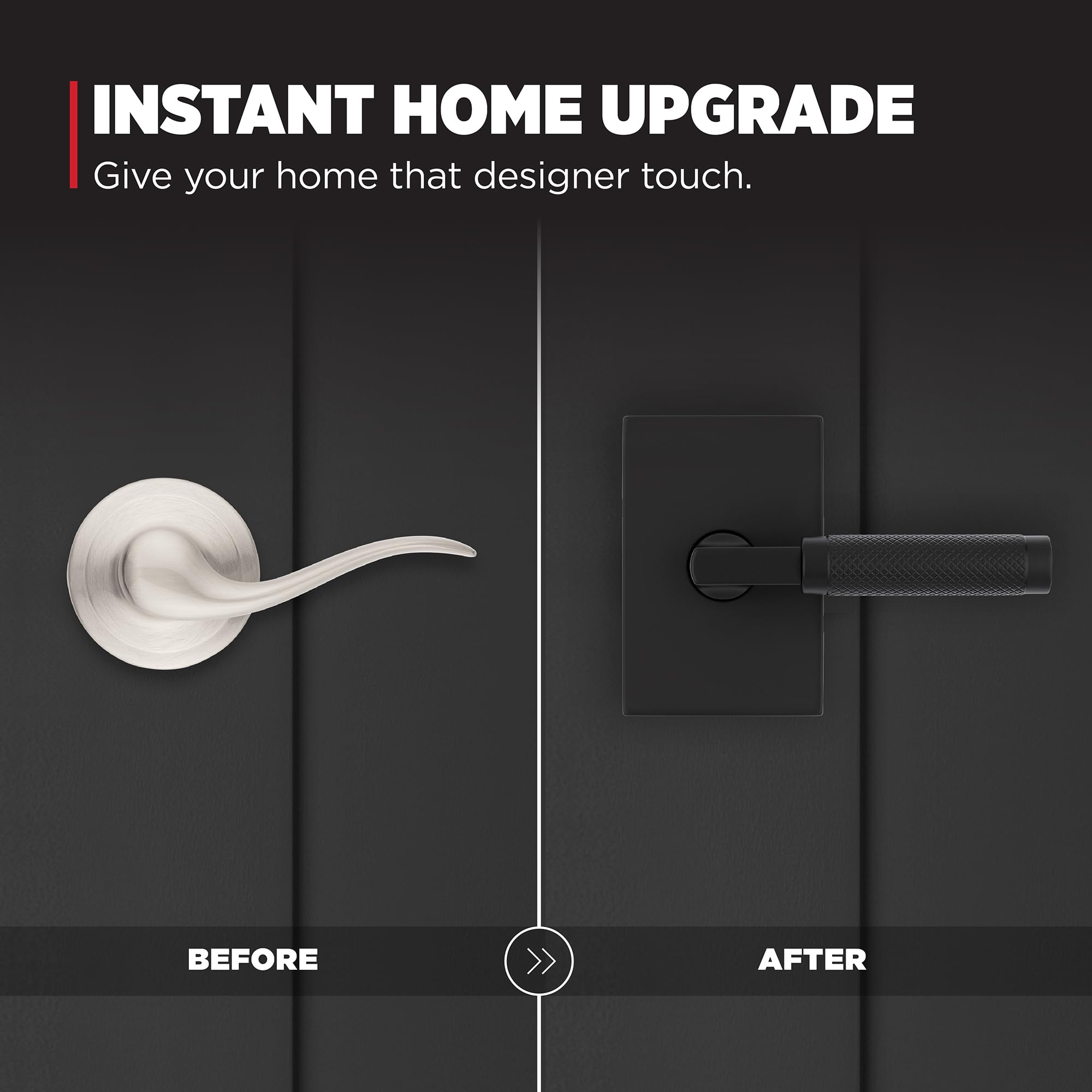 Interior passage lever by Kwikset Prava ideal for closets and hallways.