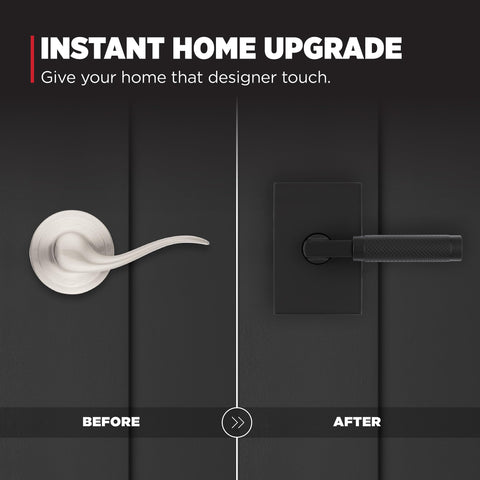 Interior passage lever by Kwikset Prava ideal for closets and hallways.