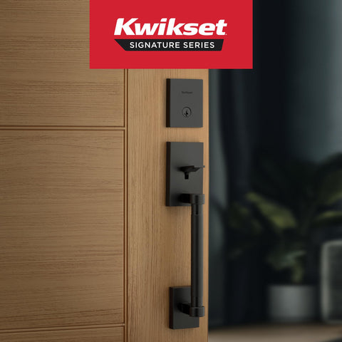 Interior reversible lever for left- or right-handed doors on Kwikset Prava.