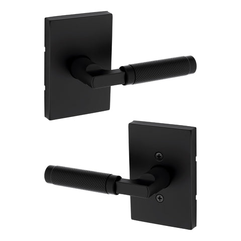 Kwikset Prava knurled lever closeup highlighting the luxurious texture for a secure grip.