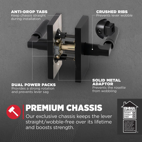 Kwikset Prava reversible lever fits left or right doors for flexible installation.
