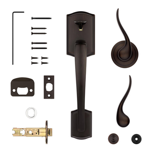 Kwikset Prescott adjustable latch backset fits most standard doors.