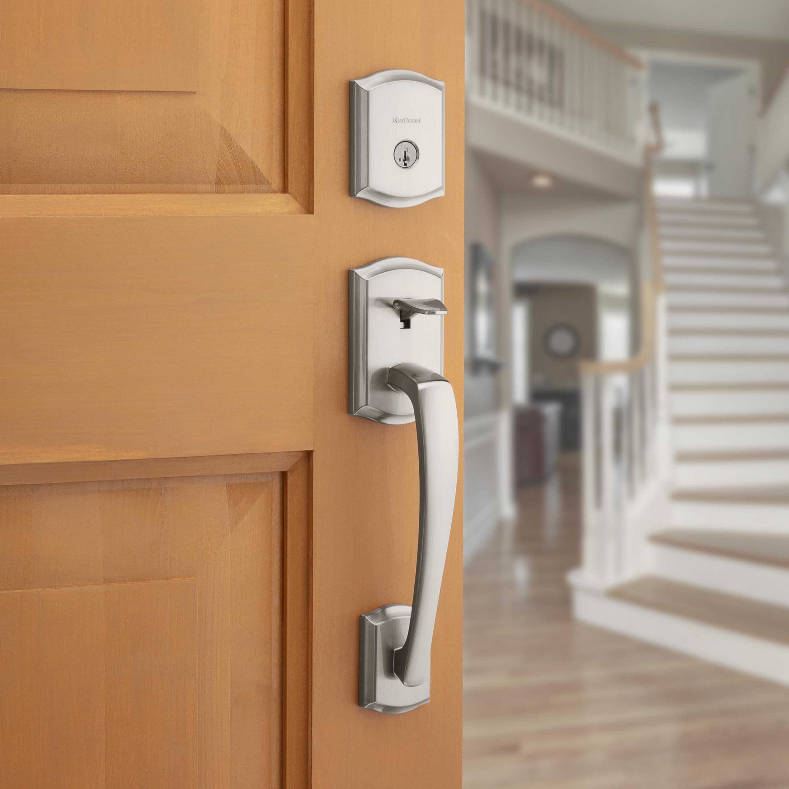 Kwikset Prescott exterior keyed deadbolt for reliable access