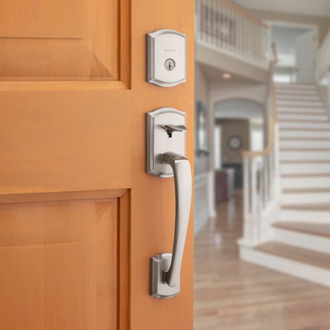 Kwikset Prescott exterior keyed deadbolt for reliable access