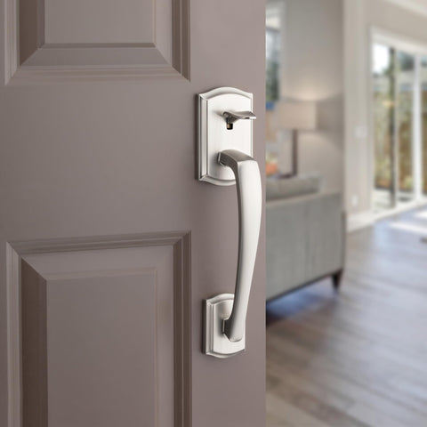 Kwikset Prescott interior lever is reversible for left or right-handed doors.