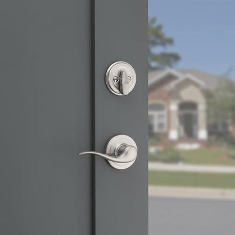 Kwikset Prescott interior lever is reversible for both door hands