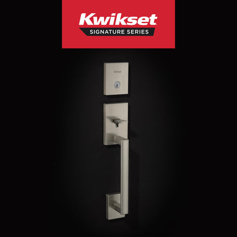 Kwikset San Clemente deadbolt provides key access and sturdy security.