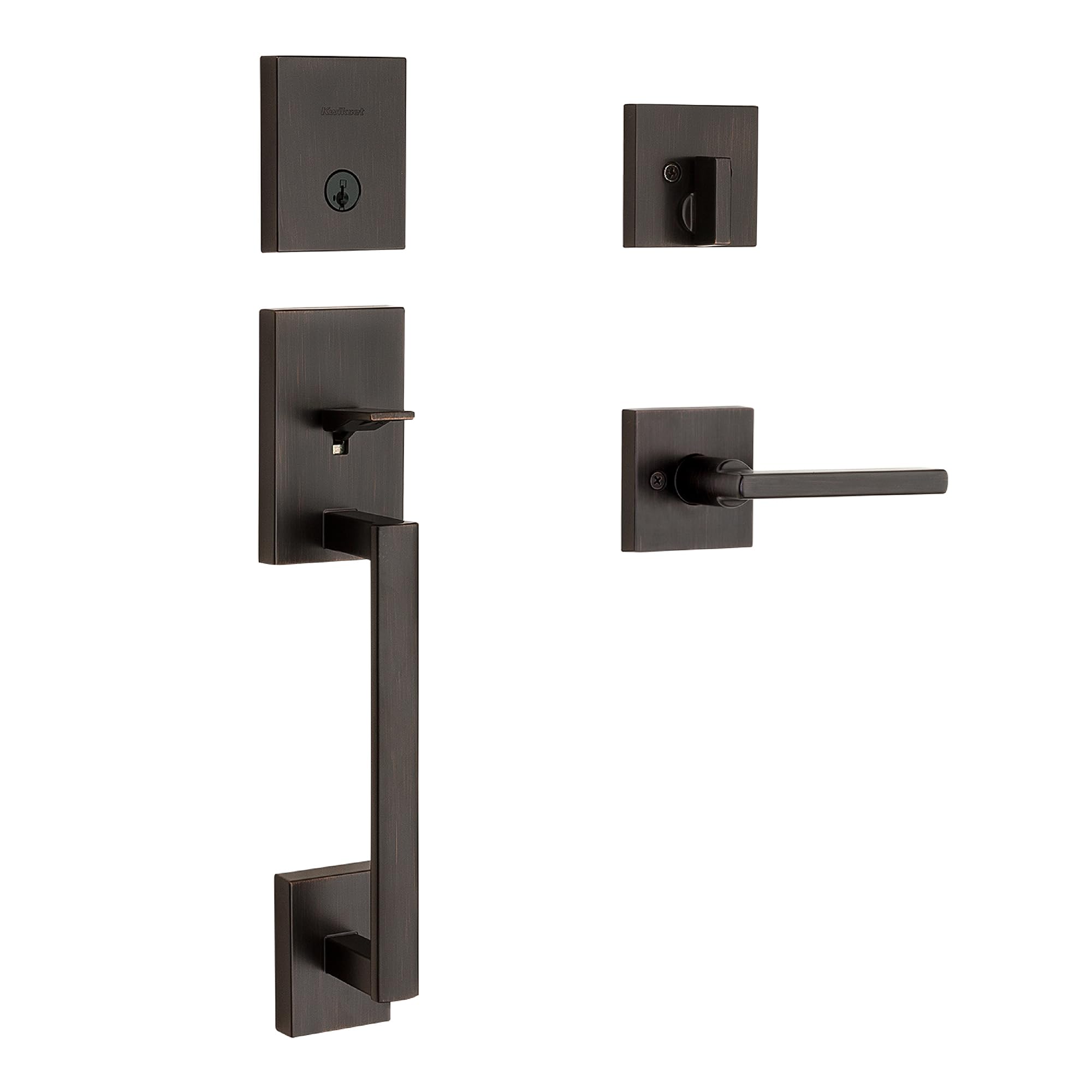 Kwikset San Clemente exterior lock handle with deadbolt for secure entry