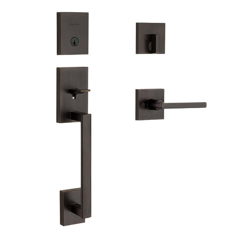 Kwikset San Clemente exterior lock handle with deadbolt for secure entry
