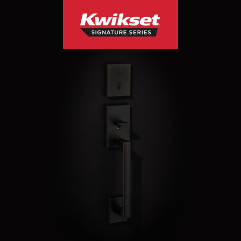 Kwikset interior lever shown for smooth one handed door operation