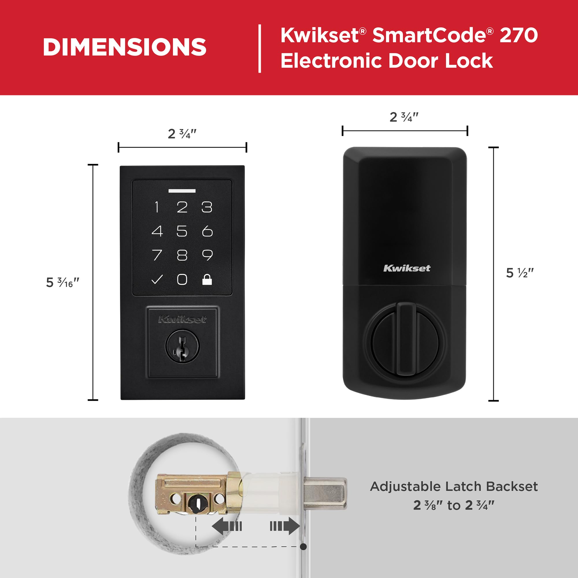 Kwikset SmartCode 270 vacation mode temporarily disables keypad for safe travel.