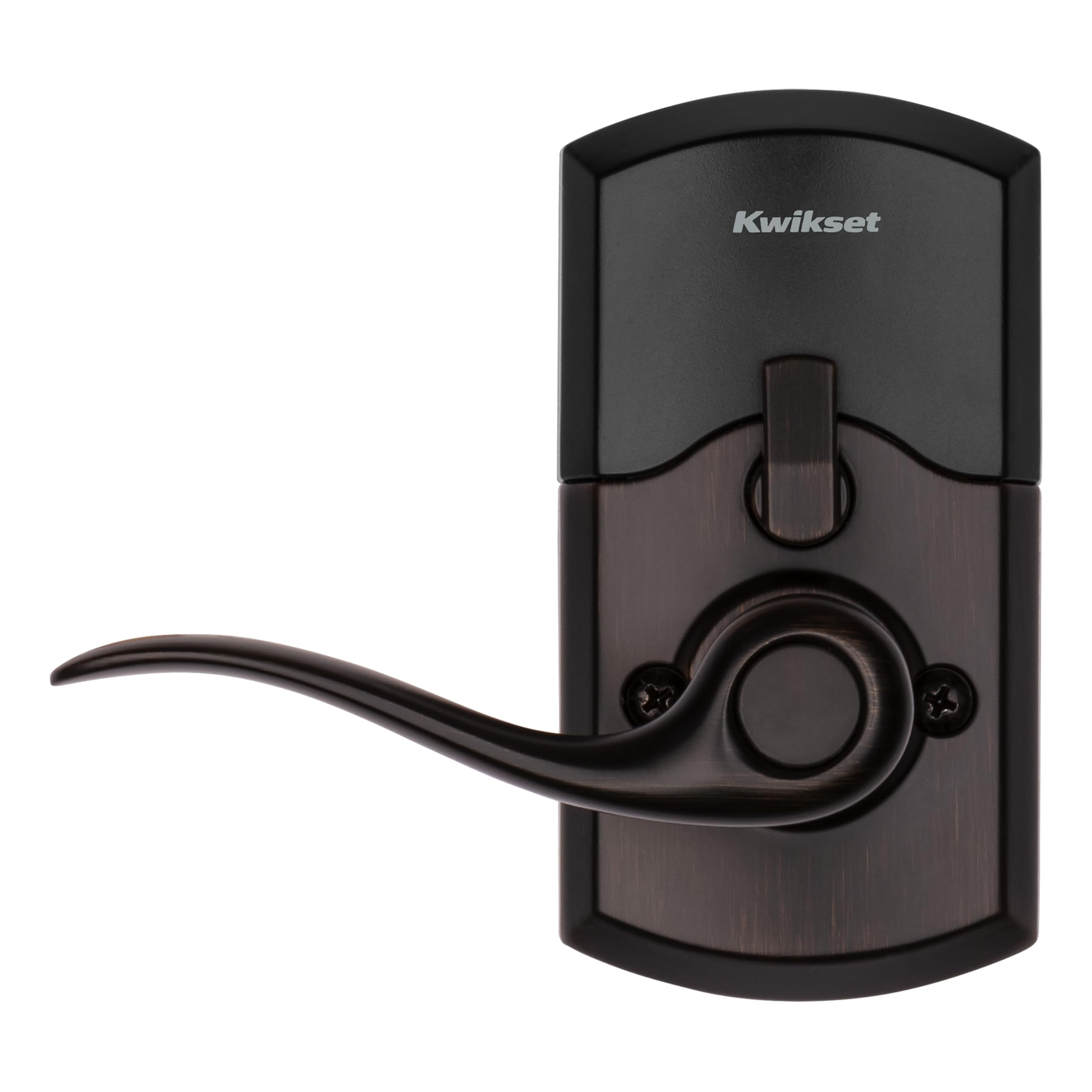 Inside view of Kwikset SmartCode 917 showing the turn button for inside access.
