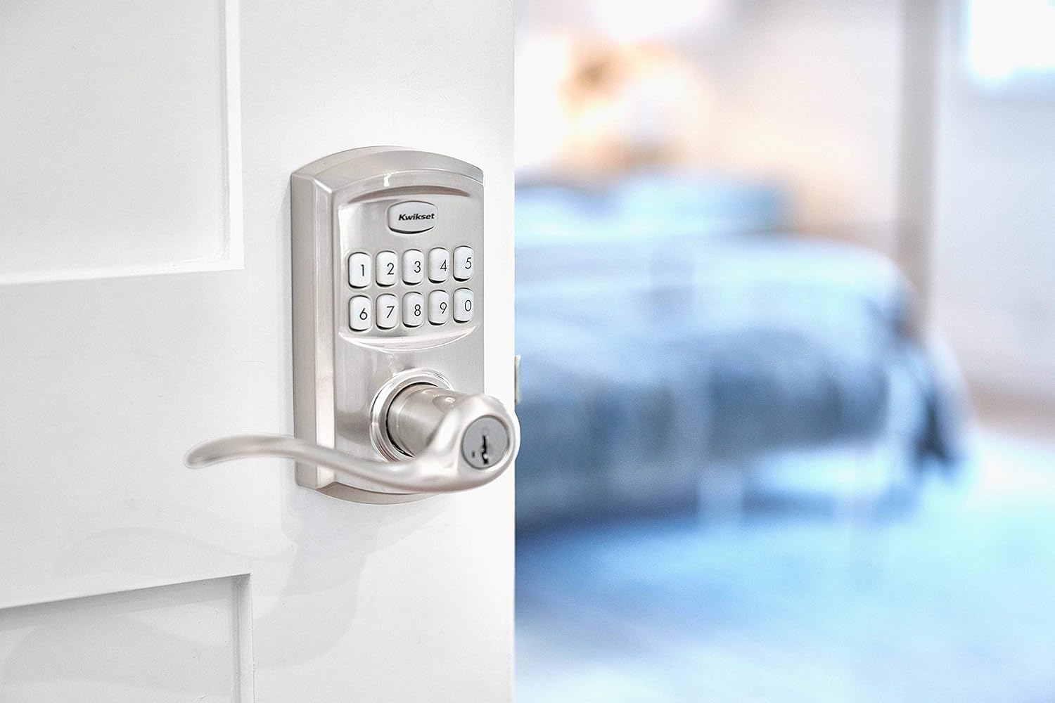 Kwikset SmartCode 917 low-light keypad aids night entry.