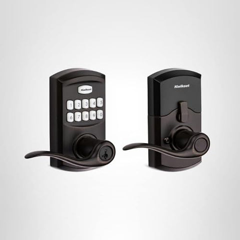 Kwikset SmartCode 917 Venetian Bronze finish detail adds warm style.
