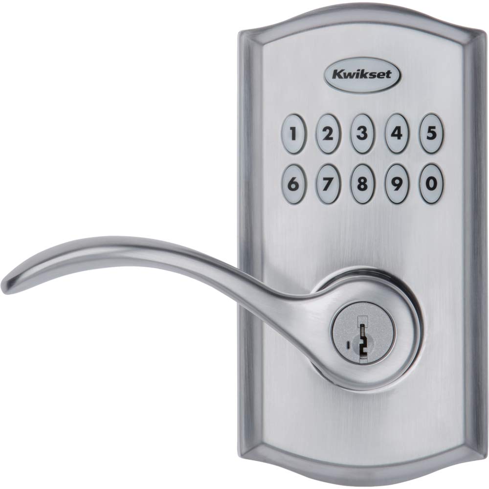 Kwikset SmartCode 955 Pembroke keypad lit entry highlights quick code access at night